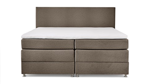 Opbergboxspring Square met gestoffeerd matras, europa lichtgrijs
