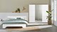 Bed Wald met lattenbodem, polyether matras en 2opbergladen, wit
