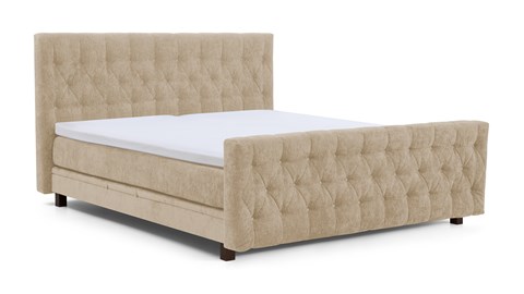 Box Diamond verstelbaar met gestoffeerd matras, beige