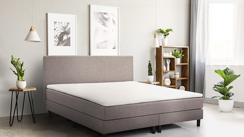 Boxspring Boston vlak met gestoffeerde matrassen