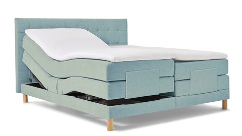 Boxspring Grid verstelbaar met gestoffeerd matras, mintgroen