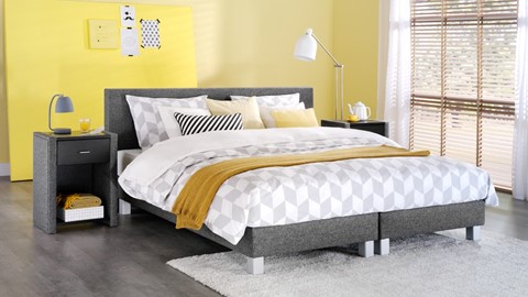 Box Kerry Deluxe vlak met polyether matras, antraciet