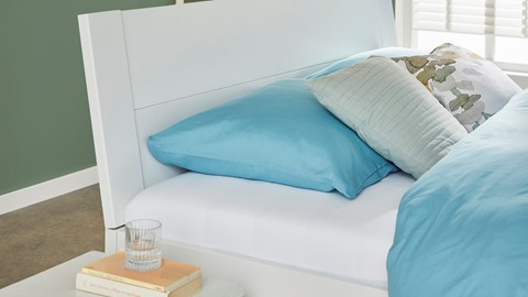 Bed Space met hoofdbord en opbergladen, wit