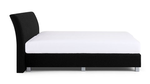 Boxspring Morero vlak met polyether matras, zwart