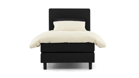 Boxspring Boston vlak met gestoffeerd matras, zwart