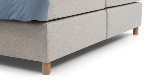 Boxspring Grid vlak met gestoffeerd matras, lichtgrijs