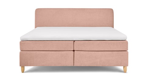 Boxspring Round vlak met gestoffeerd matras, roze