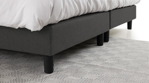 Boxspring Illinois vlak met Bridge matras 2-persoons, donkergrijs