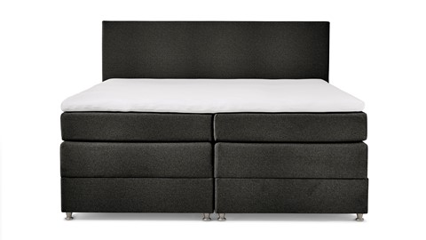 Opbergboxspring Square met gestoffeerd matras, europa donkergrijs
