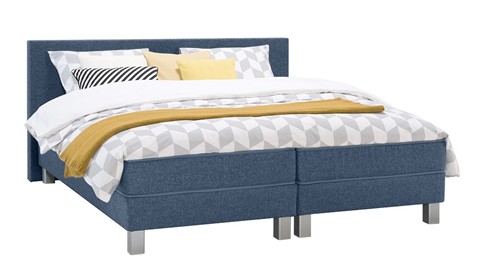 Box Kerry deluxe vlak met gestoffeerd matras, blauw