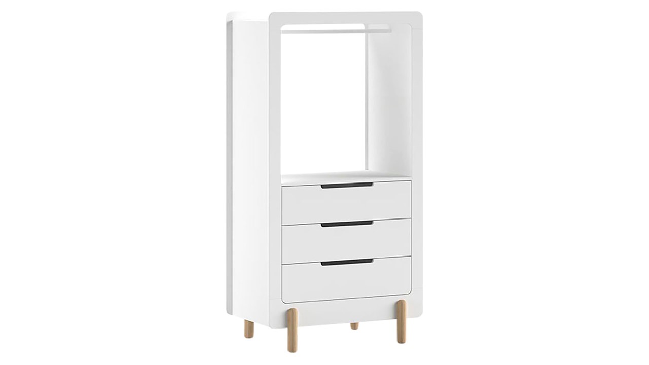 Ladekast met 5 laden - 60 x 40 x 109 cm - elegant reliëfdesign - metalen poten - spaanplaat