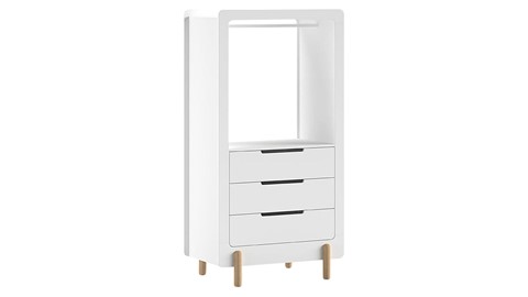 Kast smile met 3 laden, wit