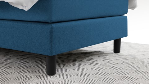 Boxspring Illinois vlak met gestoffeerd matras 1-persoons, blauw