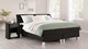 Boxspring Morero vlak met gestoffeerd matras, zwart