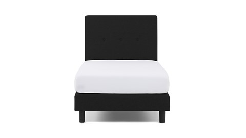 Boxspring Illinois vlak met Bridge matras 1-persoons, zwart