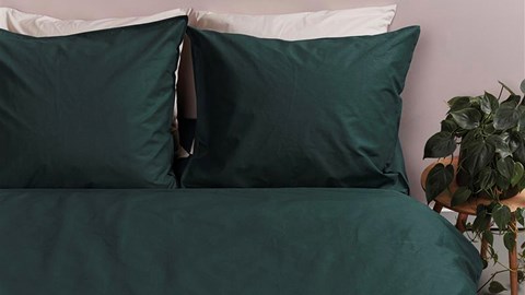 Dekbedovertrek Cotton Uni, dark green