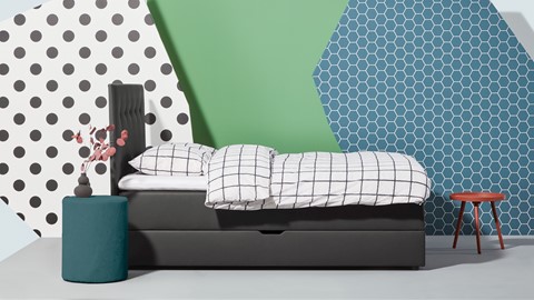 Opbergboxspring Ted met topper Luxe HR, antraciet