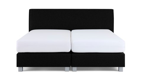 Boxspring Morero vlak met polyether matras, zwart