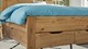 Bed Space met lederlook hoofdbord en opbergladen, eiken + bruin