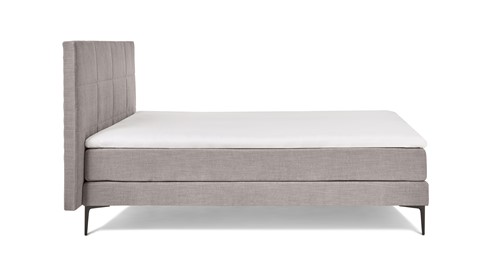 Boxspring Blocks vlak met gestoffeerd matras, grijs