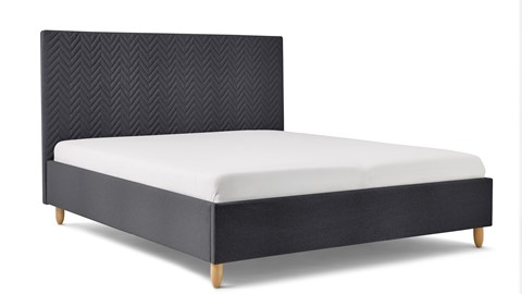 Bed Luxe met hoofdbord Arrow, zwart