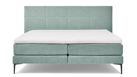 Boxspring Blocks vlak met gestoffeerd matras, mintgroen
