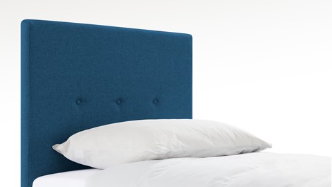 Boxspring Illinois vlak met Bridge matras 1-persoons, blauw