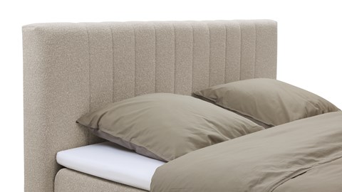 Boxspring Stripe vlak met gestoffeerd matras, lichtgrijs