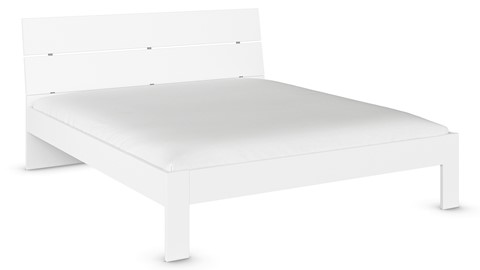 Bed Nori met hoofdbord, alpine wit