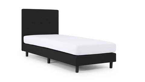 Boxspring Illinois vlak met Bridge matras 1-persoons, zwart