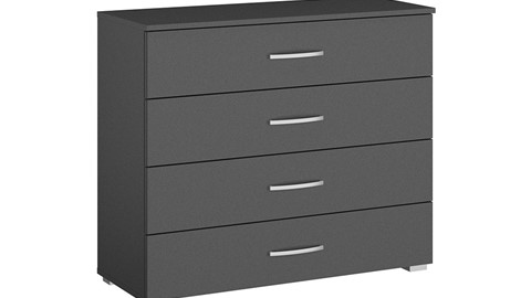 Commode Reno met 4 laden, grijs metallic