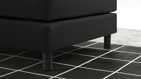 Boxspring California vlak met gestoffeerd matras 1-persoons, zwart