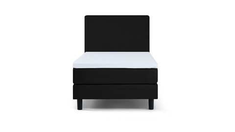 Boxspring Boston vlak met gestoffeerd matras, zwart