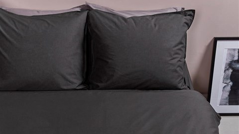 Dekbedovertrek Cotton Uni, anthracite