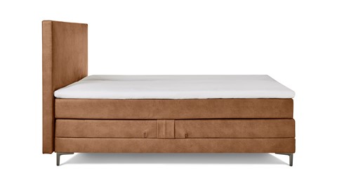 Boxspring Broad verstelbaar met gestoffeerd matras, lichtbruin