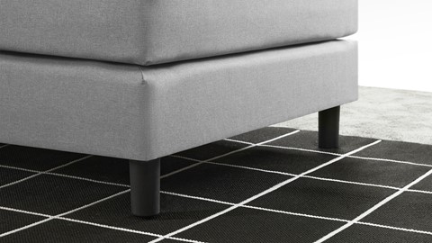 Boxspring California vlak met gestoffeerd matras 1-persoons, lichtgrijs
