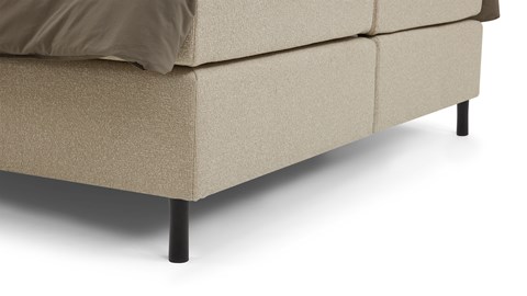 Boxspring Stripe vlak met gestoffeerd matras, desert
