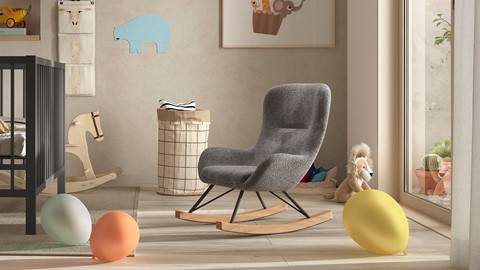 Schommelstoel Rocky mini, antraciet