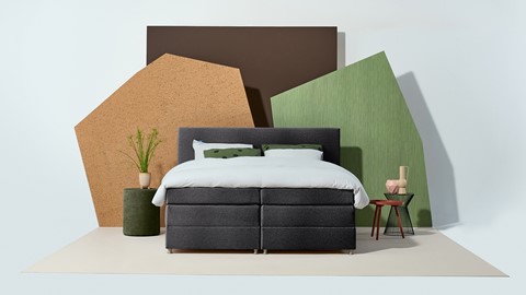 Opbergboxspring Square met gestoffeerd matras, floyd zwart