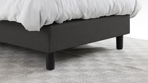 Boxspring Illinois vlak met Bridge matras 1-persoons, donkergrijs