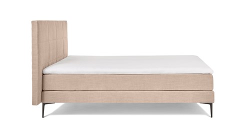 Boxspring Blocks vlak met gestoffeerd matras, beige