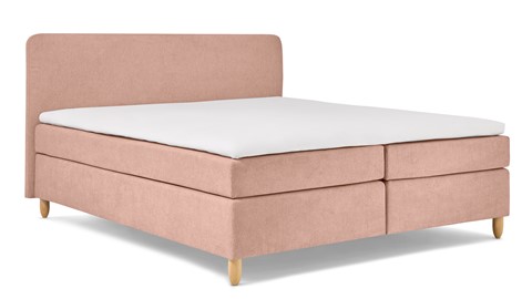 Boxspring Round vlak met gestoffeerd matras, roze