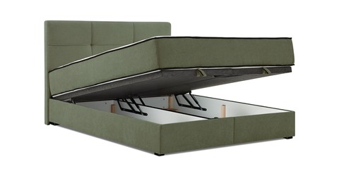 Opbergbed Mani met gestoffeerd matras, donkergroen monte