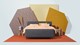 Boxspring Round vlak met gestoffeerd matras en voetbord, antraciet