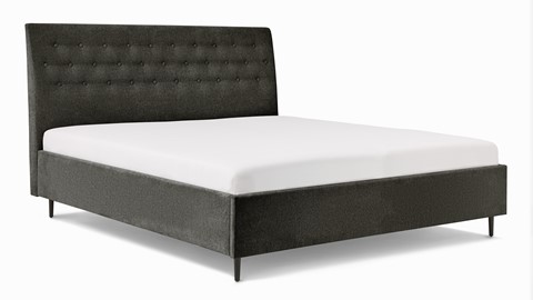 Bed Luxe met hoofdbord Button, antraciet