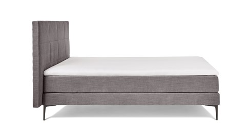 Boxspring Blocks vlak met gestoffeerd matras, antraciet