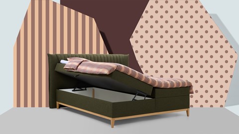 Opbergbox Nox met topmatras, groen