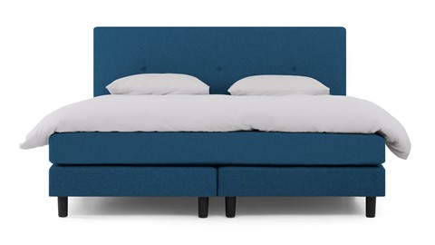 Boxspring Illinois vlak met gestoffeerd matras 2-persoons, blauw