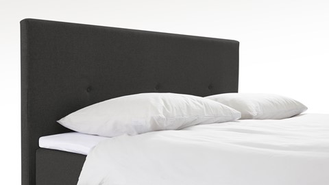 Boxspring Illinois vlak met gestoffeerd matras 2-persoons, donkergrijs