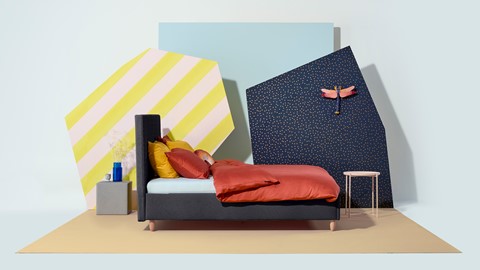 Bed Luxe met hoofdbord Arrow, zwart